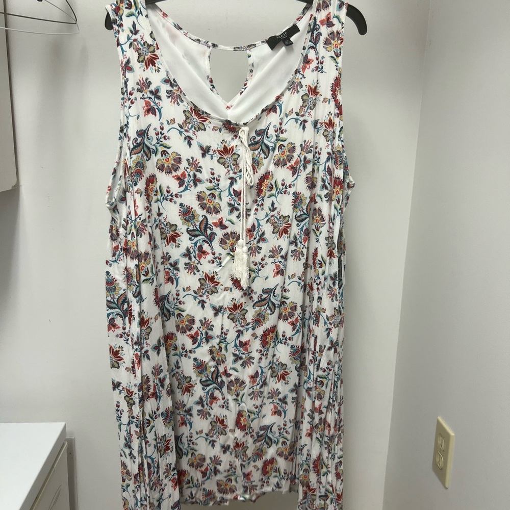 NAIF White Floral Tank Top